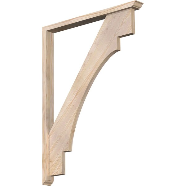 Ekena Millwork Merced Traditional Smooth Bracket w/ Offset Brace, Douglas Fir, 3 1/2"W x 36"D x 48"H BKT0402X36X48MRC01SDF - main